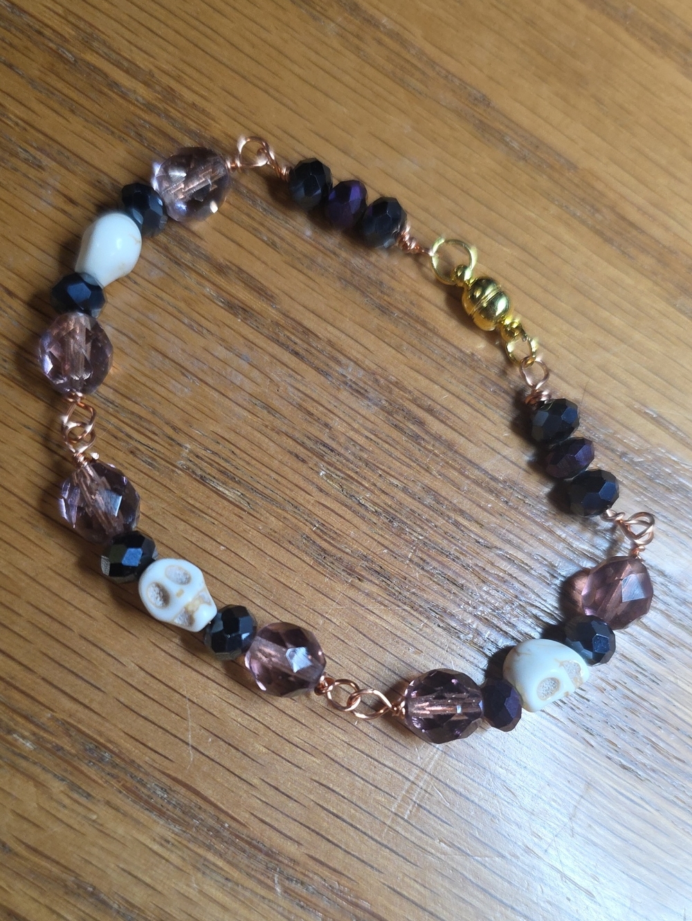 Handmade Skull Beaded Bracelet